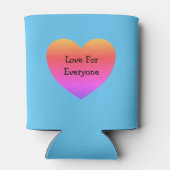 ゲイプライドレインボーハートへの愛LGBTQ 缶クーラー (裏面)