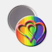 ゲイプライドレインボーハート絡みLGBT マグネット (正面/裏面)