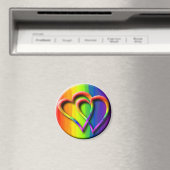 ゲイプライドレインボーハート絡みLGBT マグネット (インサイチュ (食洗機))