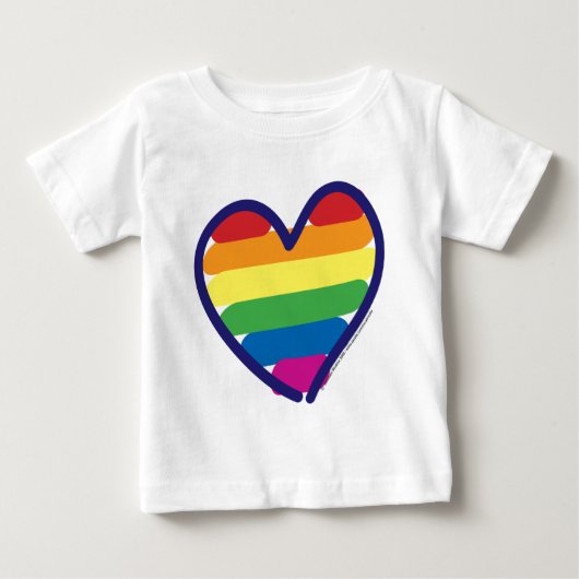 ゲイプライドレインボーハート ベビーTシャツ (正面)