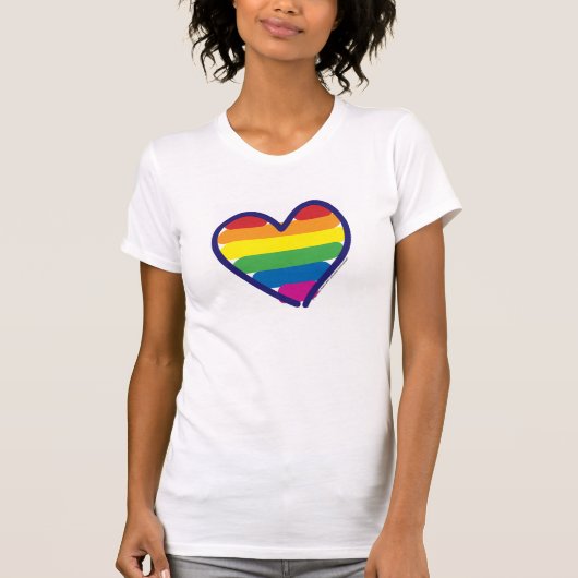 ゲイプライドレインボーハート Tシャツ (正面)