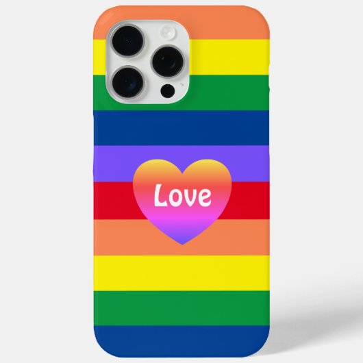 ゲイプライドレインボーハートLGBTQ平等 Case-Mate iPhoneケース (裏面)
