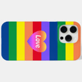 ゲイプライドレインボーハートLGBTQ平等 Case-Mate iPhoneケース (裏面 (横))