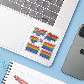 ゲイプライドレインボーフラッグアート シール (ノートパソコンとiPhone)