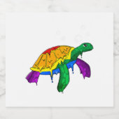 ゲイプライドレインボーフラッグシータートルパステルLGBTQ スパークリングワインラベル (シングルラベル)