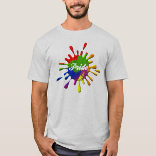 ゲイプライドレインボーフラッグスプラッシュ Tシャツ