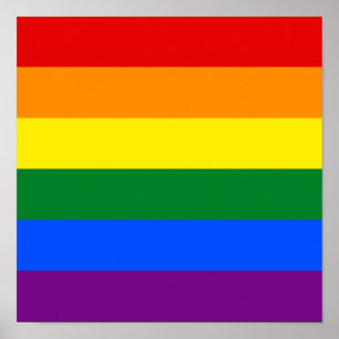 ゲイプライドレインボーフラッグLGBTQサポートラブレズビアン ポスター