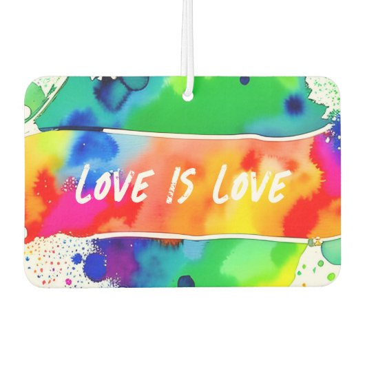 ゲイプライドレインボーラブイズラブ カーエアーフレッシュナー (正面)