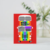 ゲイプライドレインボーレトロダブルデッカーバス ポストカード (スタンド正面)