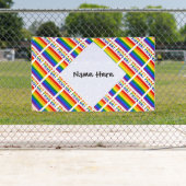 ゲイプライドレインボー国旗のタイル張り黒パーソナライズされた 横断幕 (インサイチュ)