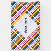 ゲイプライドレインボー国旗のタイル張り黒パーソナライズされた 横断幕 (縦)