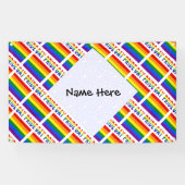 ゲイプライドレインボー国旗のタイル張り黒パーソナライズされた 横断幕 (横)