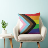 ゲイプライドレインボー国旗のプログレッシブLGBTQIA+ クッション (椅子)
