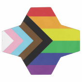 ゲイプライドレインボー国旗のプログレッシブLGBTQIA+ サッカーボール (フラット)