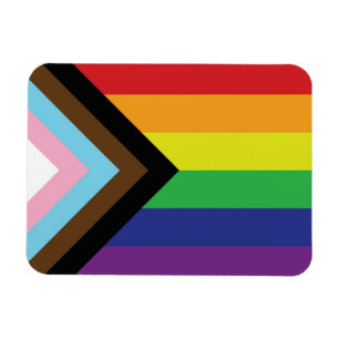 ゲイプライドレインボー国旗のプログレッシブLGBTQIA+ マグネット