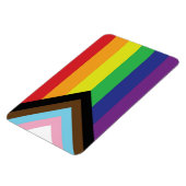 ゲイプライドレインボー国旗のプログレッシブLGBTQIA+ マグネット (左側)