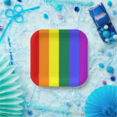 ゲイプライドレインボー国旗 ペーパープレート (パーティー)