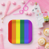 ゲイプライドレインボー国旗 ペーパープレート (パーティー)