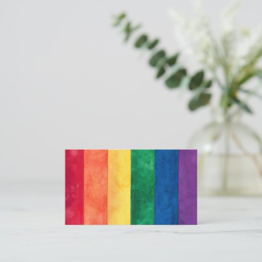 ゲイプライドレインボー国旗 名刺 (スタンド正面)
