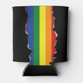 ゲイプライドレインボー国旗 缶クーラー (正面)