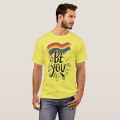 ゲイプライドレインボー国旗Be You Tシャツ (正面フル)