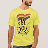 ゲイプライドレインボー国旗Be You Tシャツ (正面)