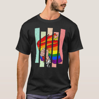 ゲイプライドレインボー国旗Lgbt Q同盟対等ヒト Tシャツ