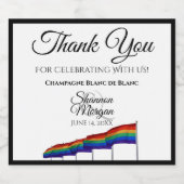 ゲイプライドレインボー結婚ズきらめくワインボトルラ スパークリングワインラベル (シングルラベル)