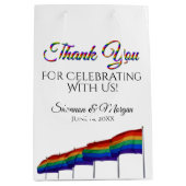 ゲイプライドレインボー結婚ズサンキュー抱き枕 ミディアムペーパーバッグ (正面)