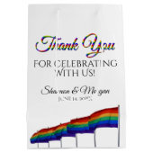 ゲイプライドレインボー結婚ズサンキュー抱き枕 ミディアムペーパーバッグ (裏面)