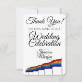 ゲイプライドレインボー結婚フラッグズサンキューカード サンキューカード (正面)