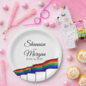 ゲイプライドレインボー結婚フラッグ紙プレート ペーパープレート (パーティー)