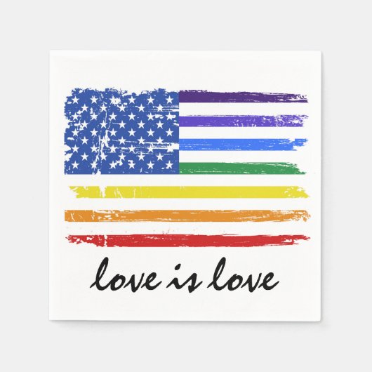 ゲイプライドレインボー スタンダードカクテルナプキン (正面)