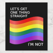 ゲイプライドレインボーI'm Not Straight引用文 ワインラベル (シングルラベル)