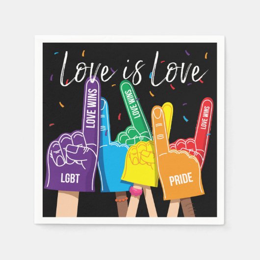 ゲイプライドレインボーLGBTパーティーナプキン スタンダードカクテルナプキン (正面)