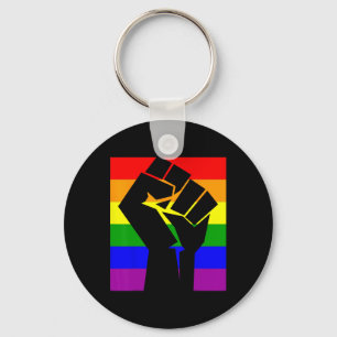ゲイプライドレジストレスト拳レインボーフラッグLgbtqシャツ キーホルダー