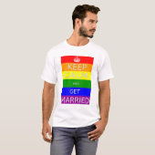 ゲイプライド保落ち着いて取得結婚した Tシャツ (正面フル)