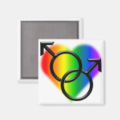 ゲイプライド冷蔵庫マグネット レインボー愛マグネット マグネット (正面/裏面)