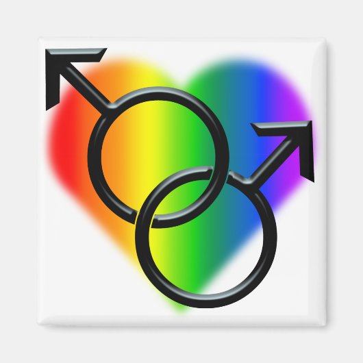 ゲイプライド冷蔵庫マグネット レインボー愛マグネット マグネット (正面)