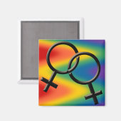 ゲイプライド冷蔵庫用マグネットレインボーレディーラブマグネット マグネット (正面/裏面)