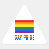 ゲイプライド国旗と言葉 三角形シール (正面)