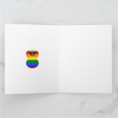 ゲイプライド国旗のブラックエンジェルクリスマスパーソナライズされた カード (内部)