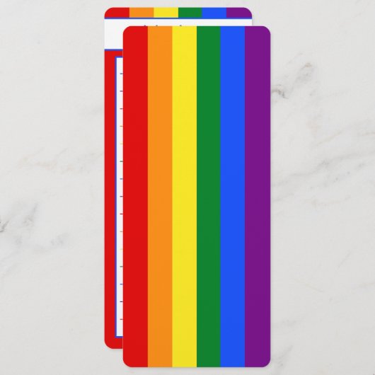 ゲイプライド国旗のレインボーノートのブックマーク (正面/裏面)