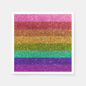 ゲイプライド国旗ストライプのグリッターレインボーLGBTQIA スタンダードカクテルナプキン (正面)