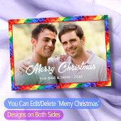 ゲイプライド国旗レインボー旗フォトフレーム文字LGBTQ カード