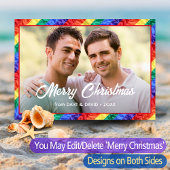 ゲイプライド国旗レインボー旗フォトフレーム文字LGBTQ カード