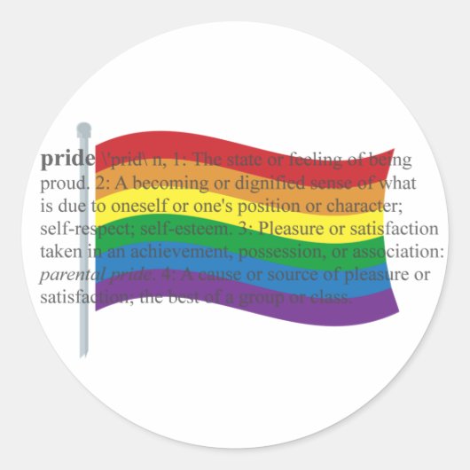 ゲイプライド国旗 ラウンドシール (正面)