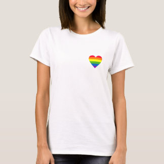ゲイプライド国旗、レインボーハート、ヒップスター、LGBTプライド Tシャツ
