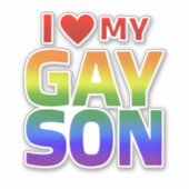 ゲイプライド平等とサポート私は私のゲイ息子を愛する シール (正面)