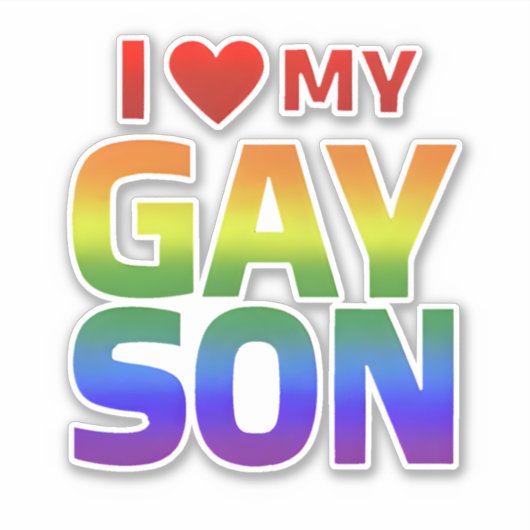 ゲイプライド平等とサポート私は私のゲイ息子を愛する シール (正面)